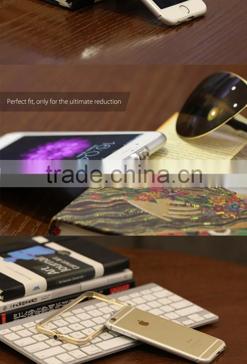 Ultra Thin Aluminum Metal Bumper Cover For iPhone 6, High Quality Hot Selling Universal Fashion Luxury Metal Aluminum Bumper