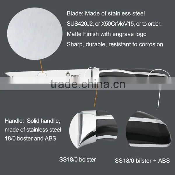 SS430 Bolster handle cheap steak knife 5"steak knife