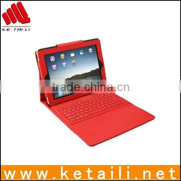 2013 for ipad 2/3/4 leather cover with bluetooth keyboard, for ipad case (FDA,BV ISO 9001 report )