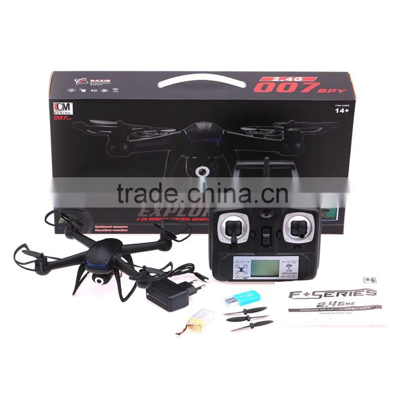 Lowest price 3D rolls 2.4G 4CH 4AXIS with gyro black quadcopter JD007 with 200W piexl camera