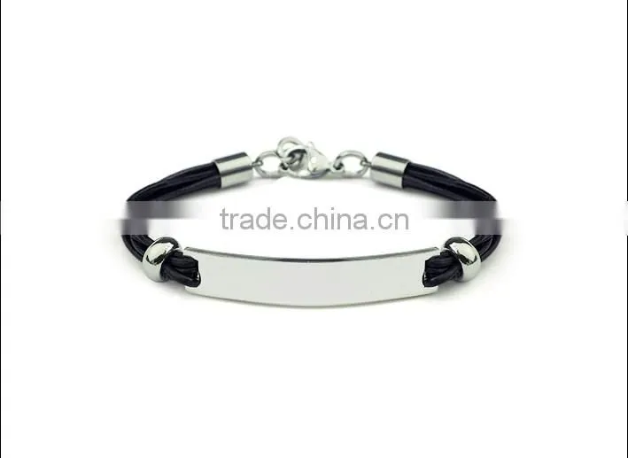 2014 leather bracelet , 9268 fashion stainless steel bracelet