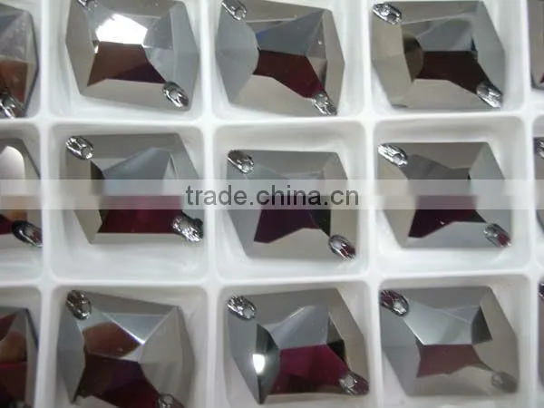 Hot seller wholesale sew-on crystal cosmic shape 20x16mm hematite color