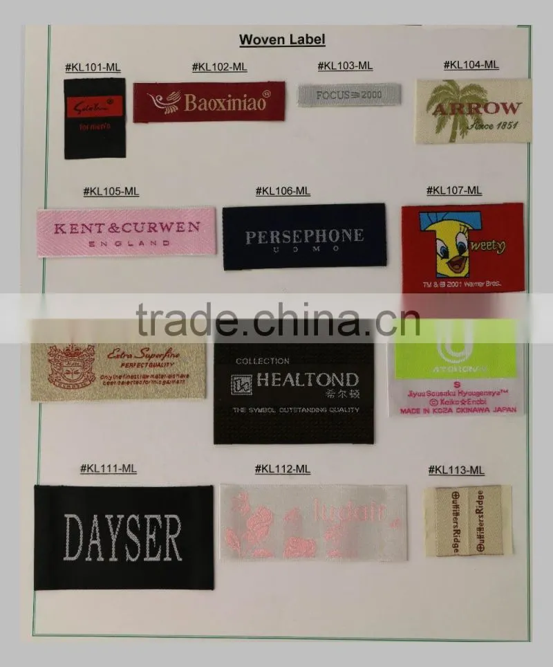 2016 Clothing Label Manufacturer For Custom Cheap Woven Silk Labels