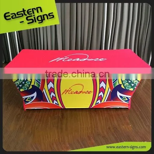 Custom Logo Table Throw Printed Expo Wedding Polyester Table Cloth