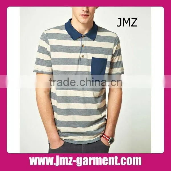 Pocket design 100% jersey cotton polo t shirt for men
