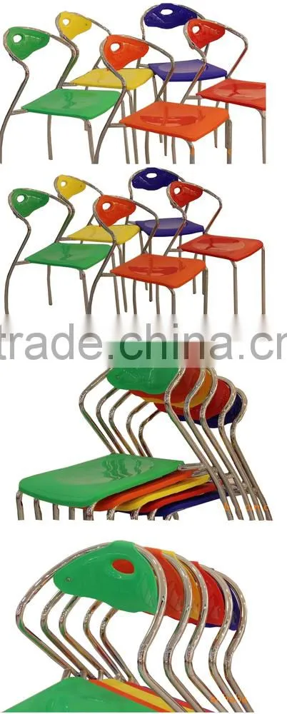 Wholesale cheap Stackable bar plastic chair with metal legs PM053