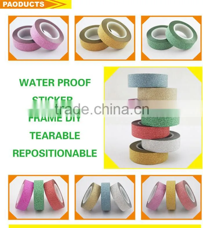 Decorative colorful bling bling custom glitter tape