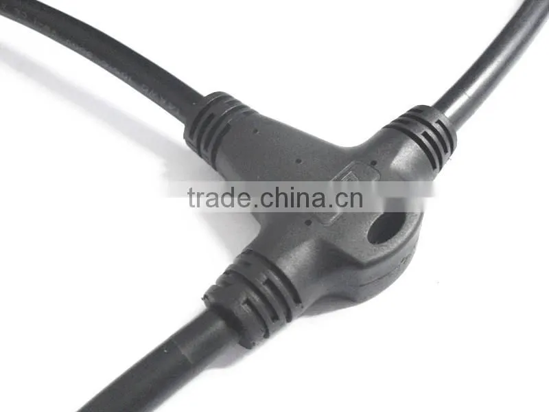 LED lighting 3-Way Molded Waterproof wire splitter T Connector