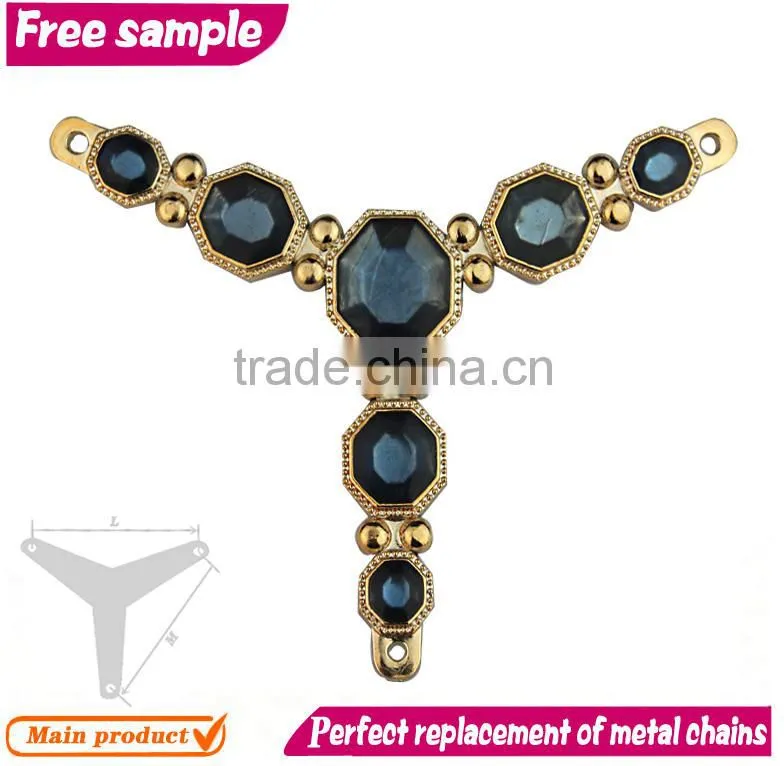 Wonderful metal footwear chain decorative with black pearl