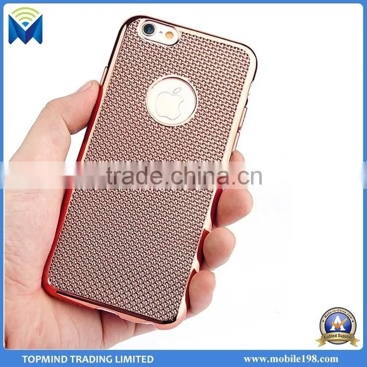 Hot Sale Woven Pattern Electroplate TPU Case Cover for Samsung Galaxy S6