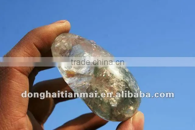 Natural OVAL ARTISTIC QUARTZ Sphere Ball Mineral Substance inside