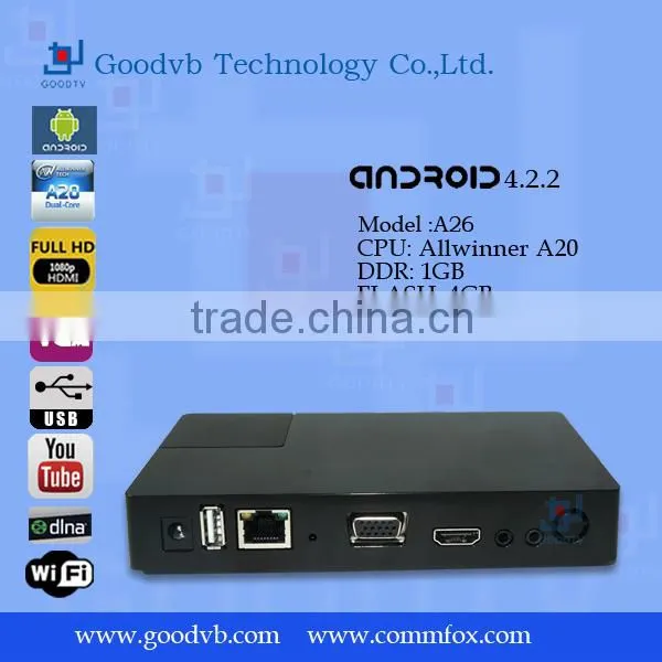 allwinner A20 Android TV Box dual-core,with VGA output