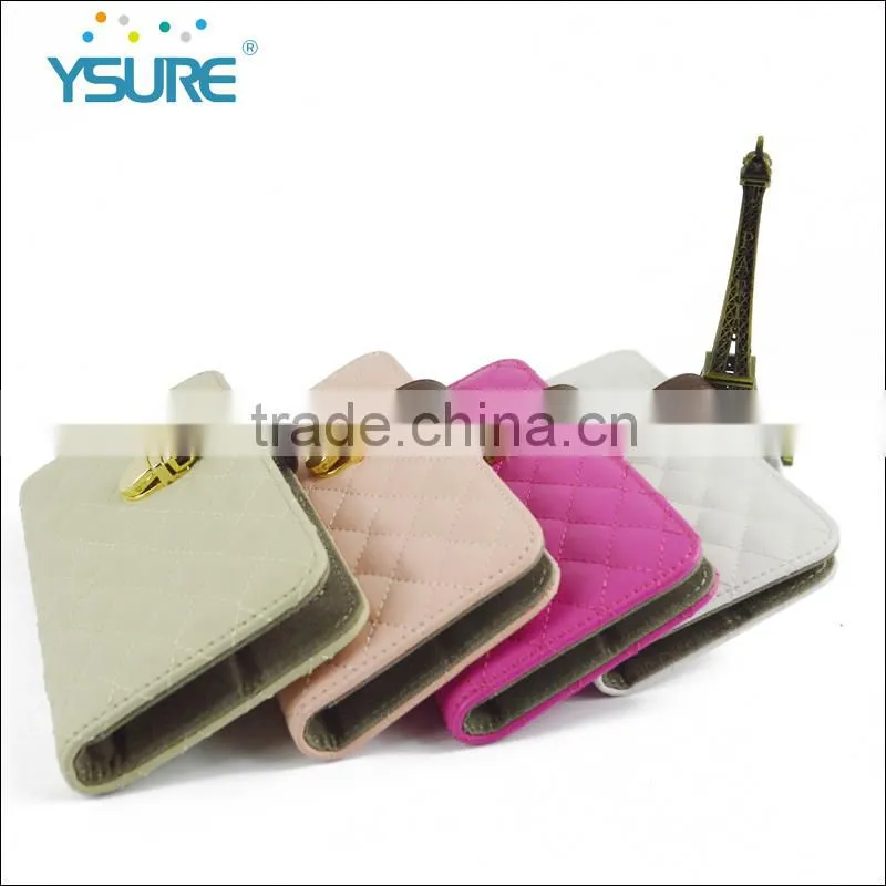 2016 new arrival slider diamond pu case for Huawei , , four card slots and one pocket . The new matel button