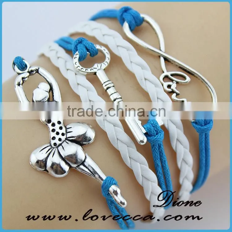 Colorful wholesale leather rope personalized womens leather bracelets