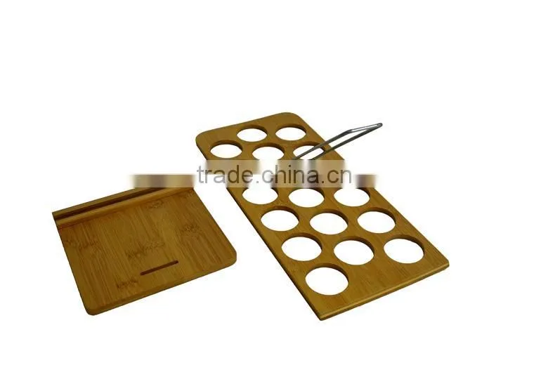 DX001/Bamboo Wooden Spice Jar Shaker Recipe Holder Rack Stand