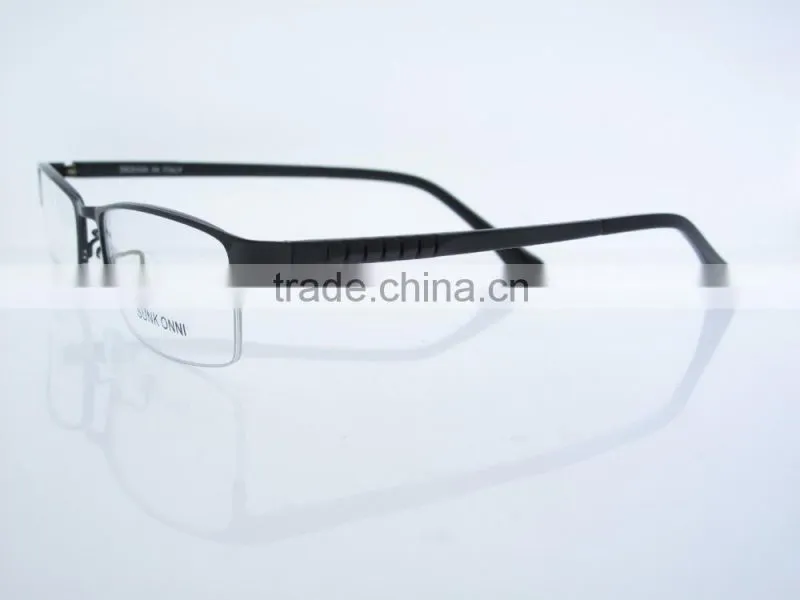 2016 New stylish woman metal optical frame half rimless 8218