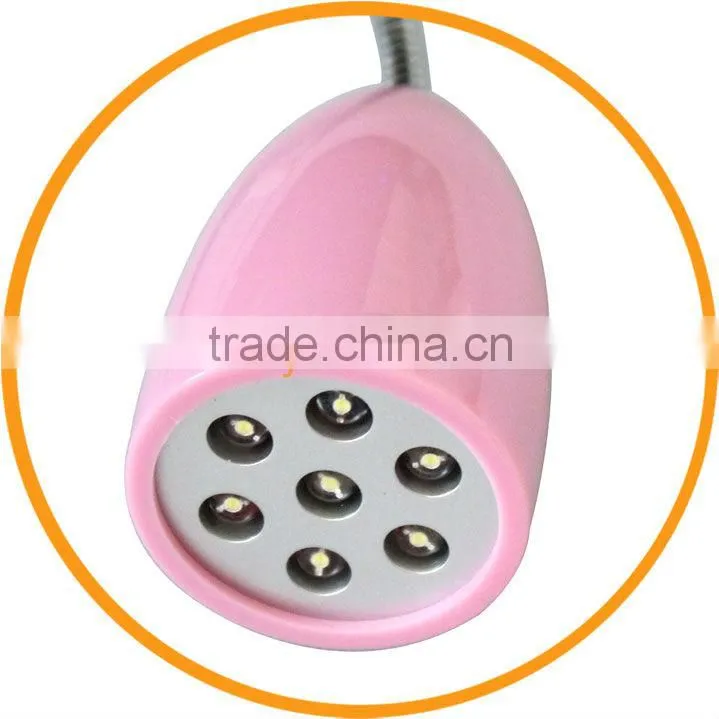 Flexible Mini USB 7 LED Lamp For PC Notebook Laptop Pink from dailyetech