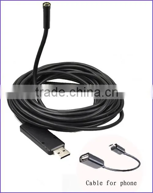 5.5mm portable mini camera diameter Cable length 3m Waterproof endoscope