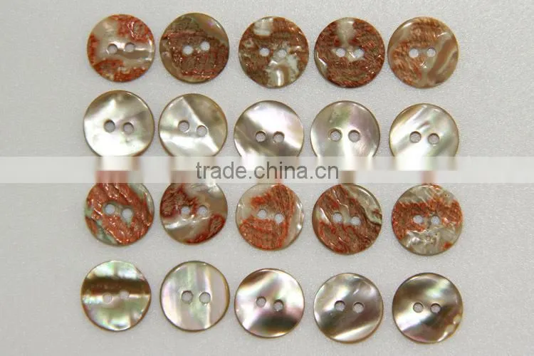 2 Holes Fancy Natural Abalone Haliotis Shell Buttons