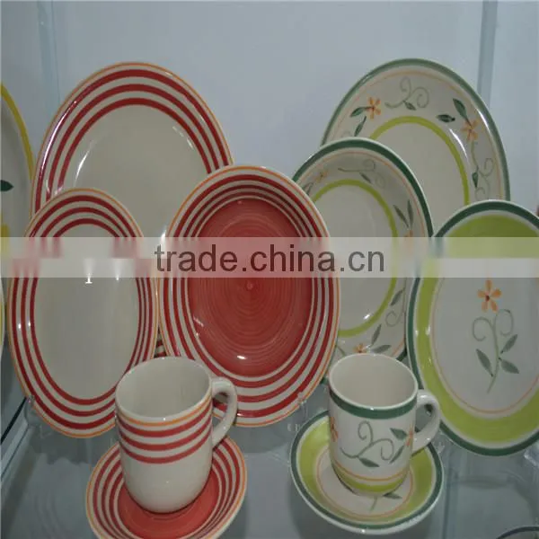 colorful stripe dinner set,hand painted dinner set,unique dinner sets