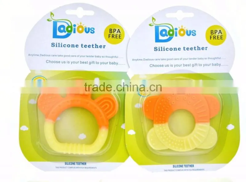 BPA Free Wholesale Cheap silicone Baby Teether Toys Natural Rubber For Baby