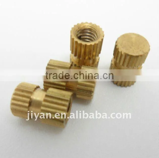 Factory wholesale m3/m4/m5 brass inside/outside knurled nut part