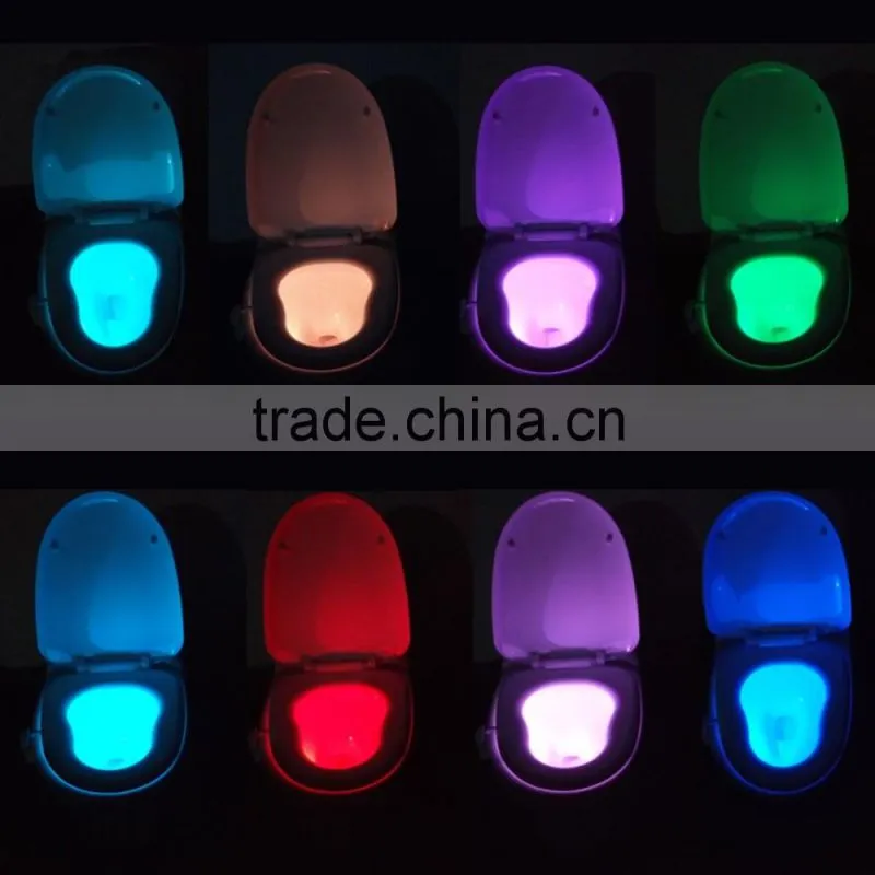 8 Colors LED Toilet Nightlight Motion Activated Light Sensitive Dusk to Dawn Battery-operated Lamp lamparas 3d tooth lamp