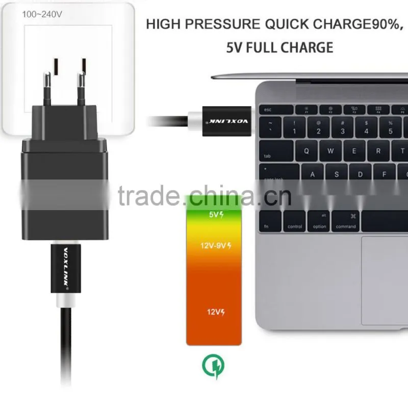 VOXLINK 15W 5V 3A quick USB type c charger adapter with EU plug