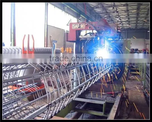 Concrete pipe steel cage welding machine with adjustment ratio of speed