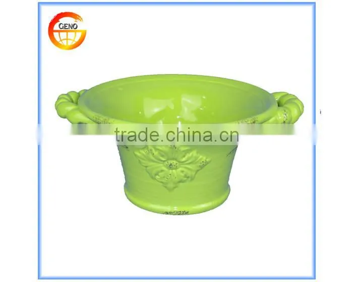 High quality ceramic green glaze fruit bowl