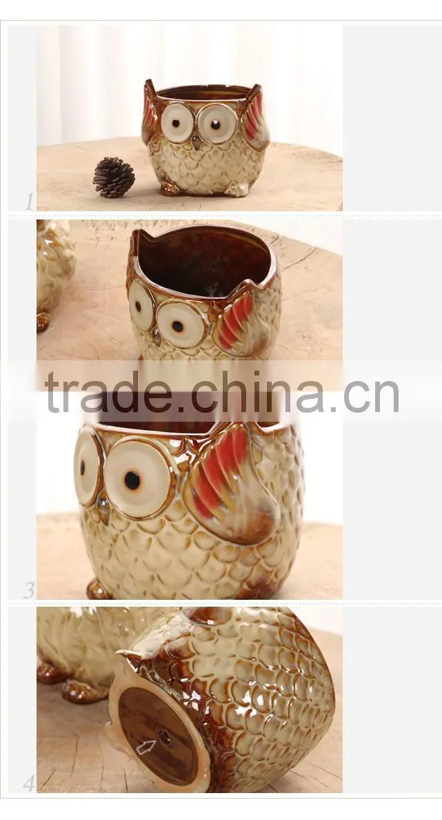 Home decor cute hand-painted ceramic oval shape flower pot