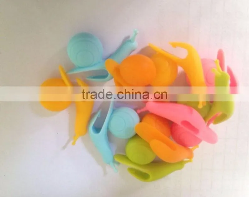 2016 New Funny Snail Shape Silicone Clip Cup Tea Bag Holder
