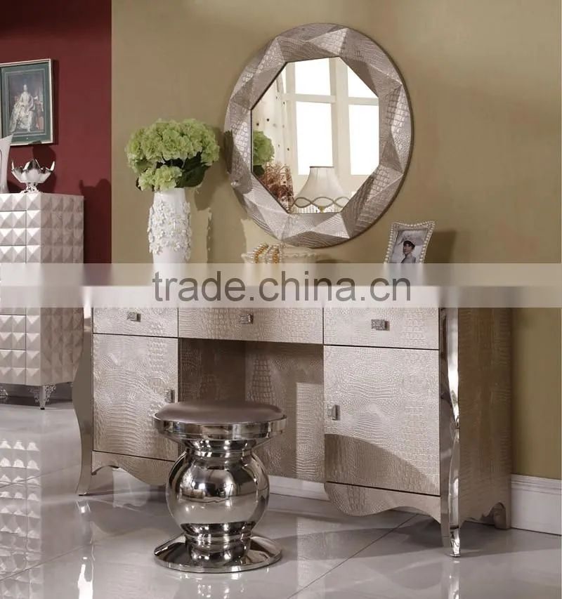 2016 New MDF bedroom dressing mirror with crocodile skin PU