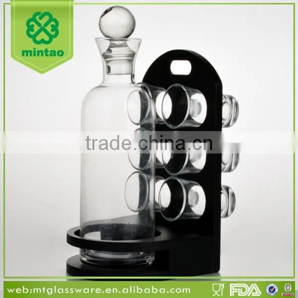 Party Gift Wine Serving Set , Shot GLass Set with MDF serving Tray