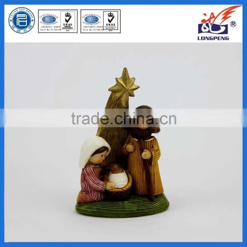 Hand made Polyresin Modern Holy Family Statue with Star Religious Gift Craft