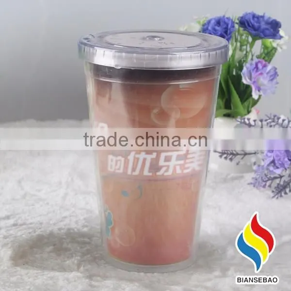 16oz double wall plastic color changing mug hot cold
