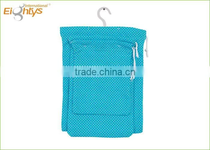 flowered fabric clothes peg storage bag is made of cotton
