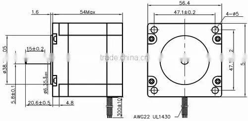 Leadshine 57HS09 2-phase Hybrid Step Stepper Motor 54mm long 1.8 step 0.9NM