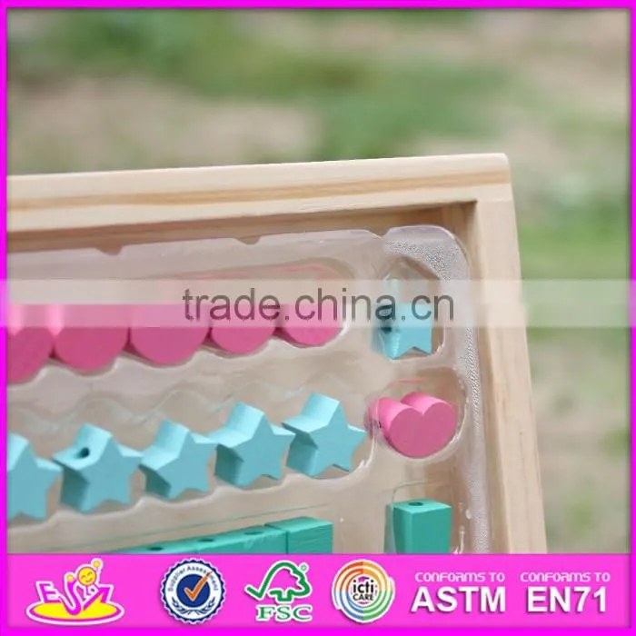 2016 new design funny wooden threading beads for toddlers W11E062