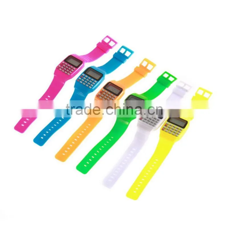 2016 Cute Children Smart Wrist Watch Silicone Wristband Watch Silicone Date Multi-Purpose Electronic Wrist Calculator Watch