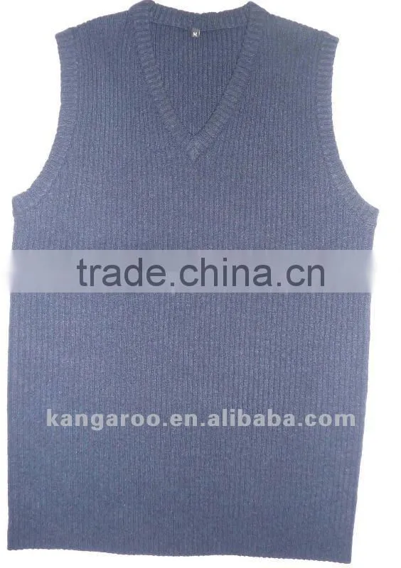 Men's 80% wool 20% acrylic sleeveless sweater