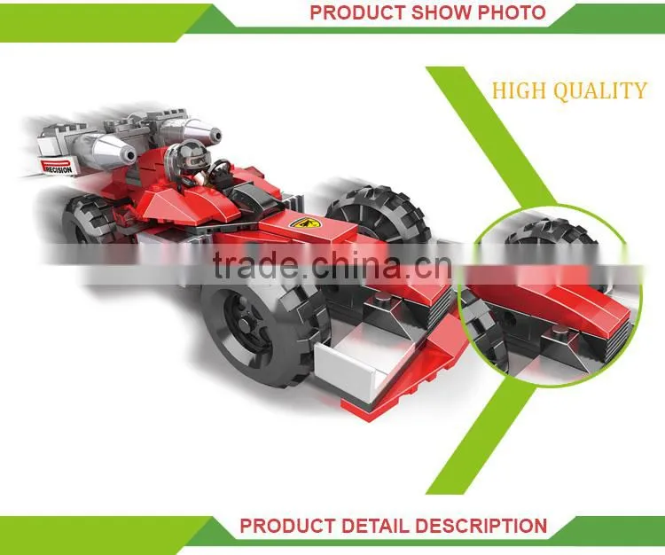 Wholesale educational diy building block toy sport car wheel