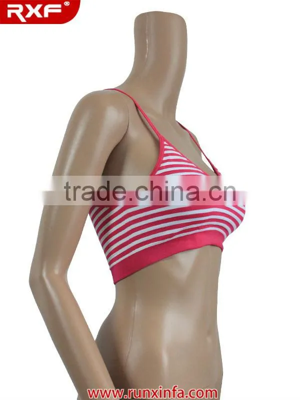 Double layer girls sports bra/Jacquard elastic seamless sports bra