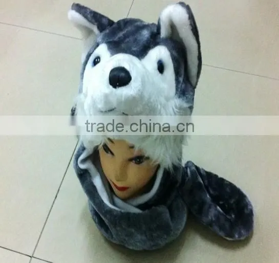 Animal hats stocked scarf hat wholesale cheap animal hats with long mittens