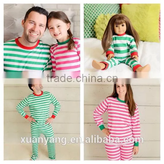 stripe knit cotton matching family pajamas