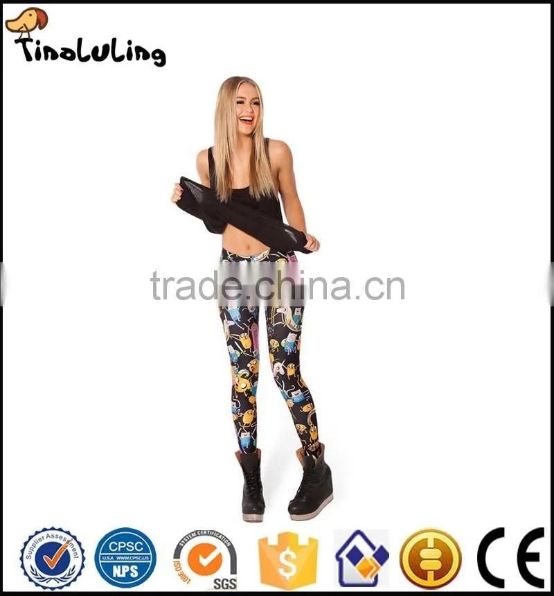girls in sexy leggings photo wholesale custom printed cartoon leggings for women