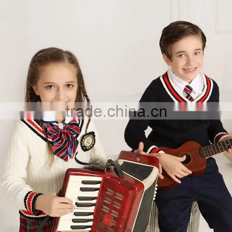 High quality OEM uniform cable knitting fashion british style junior school uniform