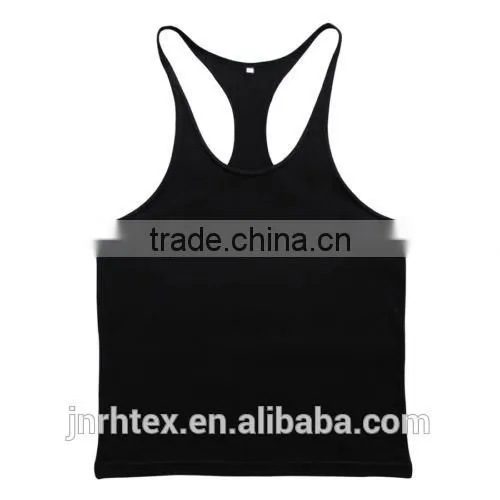 Cotton And Spandex Mens Blank Gym Tank Top