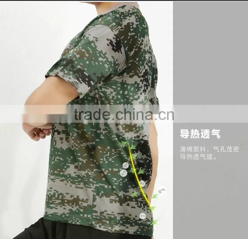 Fashion 2016 Man Casual Camouflage T-shirt Men Cotton Army Tactical Combat T Shirt Military Sport Camo Camp Mens T Shirts