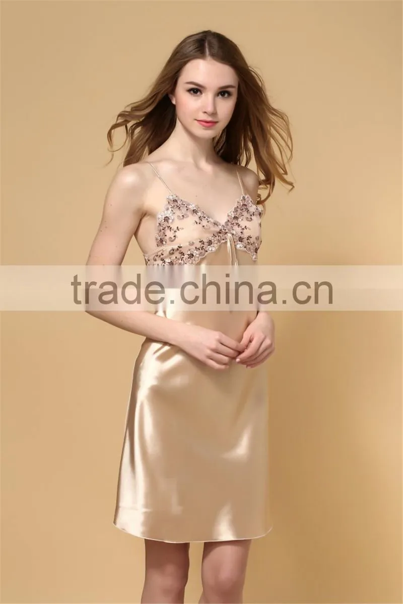 Sexy Satin Night Skirt Pajamas Sleepwear